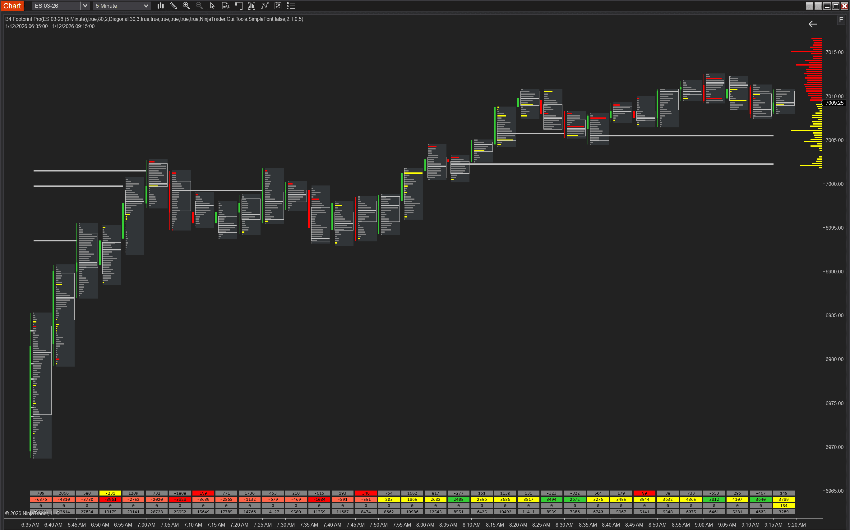 B4 Footprint Pro order flow visualization